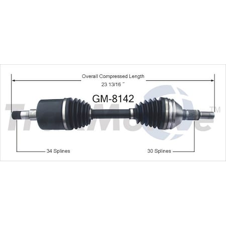 Surtrack Axle Cv Axle Shaft, Gm-8142 GM-8142